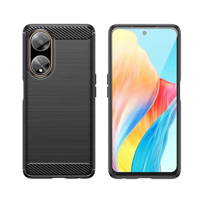 Flexible carbon pattern case for Oppo A98 5G Carbon Case - black - Cell phone cases and covers<<<HurtelXML