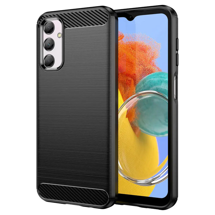 Flexible carbon pattern case for Samsung Galaxy M14 Carbon Case - black - Cell phone cases and covers<<<HurtelXML