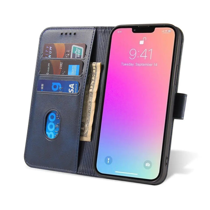 Flip Stand Wallet Case for iPhone 15 Pro Max Magnet Case - Blue - Cell phone cases and covers<<<HurtelXML