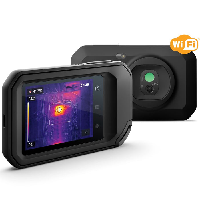 FLIR C3-X thermal imaging camera Black 1800 mAh Vanadium Oxide Uncooled Focal Plane Arrays Built-in display 128 x 96 pixels LCD 640 x 480 pixels