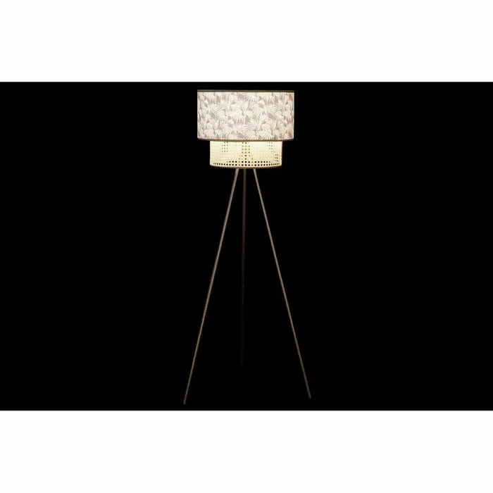 Floor Lamp DKD Home Decor Natural Black Metal Palms Polyester Colonial (60 x 60 x 129 cm) - Декорация и