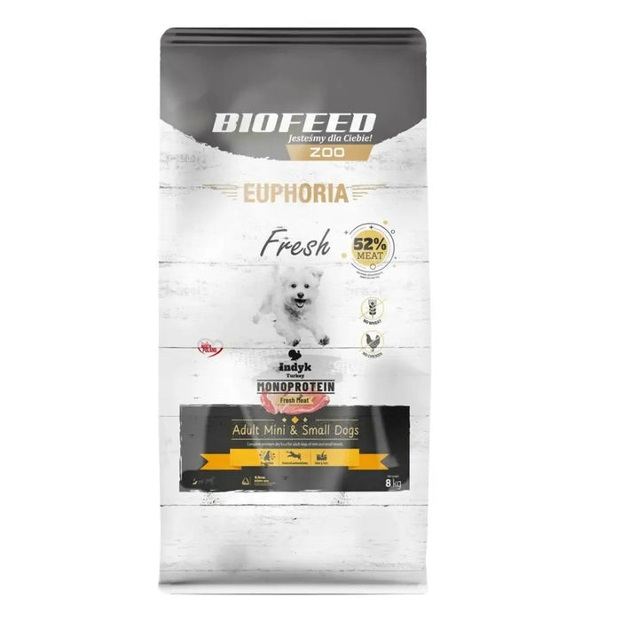 Fodder Biofeed Euphoria Fresh Adult Mini & Small Monoprotein Turkey Turkey 8 kg Adult - Хранене на домашни