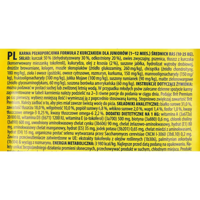 Fodder Brit Premium By Nature Junior M Kid/Junior Chicken 15 kg - Хранене на домашни любимци<<<Домашни Животни<<<Дом