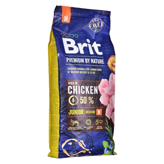 Fodder Brit Premium By Nature Junior M Kid/Junior Chicken 15 kg - Хранене на домашни любимци<<<Домашни Животни<<<Дом