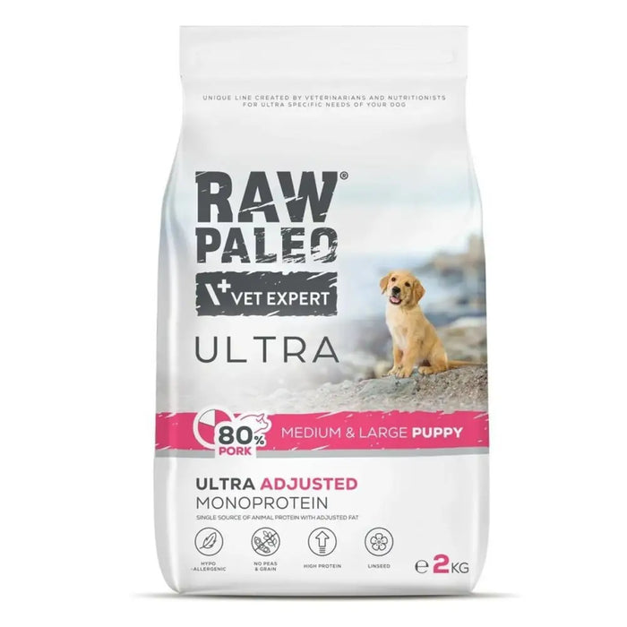 Fodder VETEXPERT RAW PALEO Ultra Pork Medium & Large Puppy Pig 2 Kg - Хранене на домашни любимци<<<Домашни
