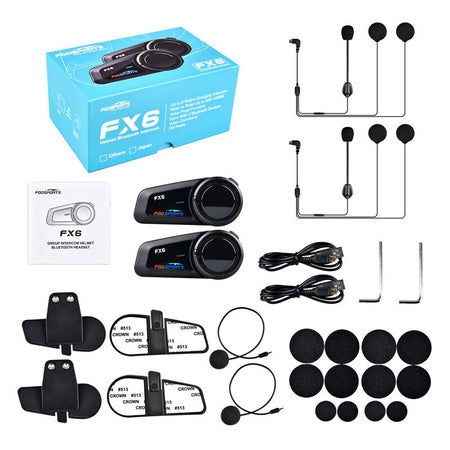 Fodsports FX6 motorcycle intercom two-pack (black) - Intercoms<<<Audio<<<InnproXML