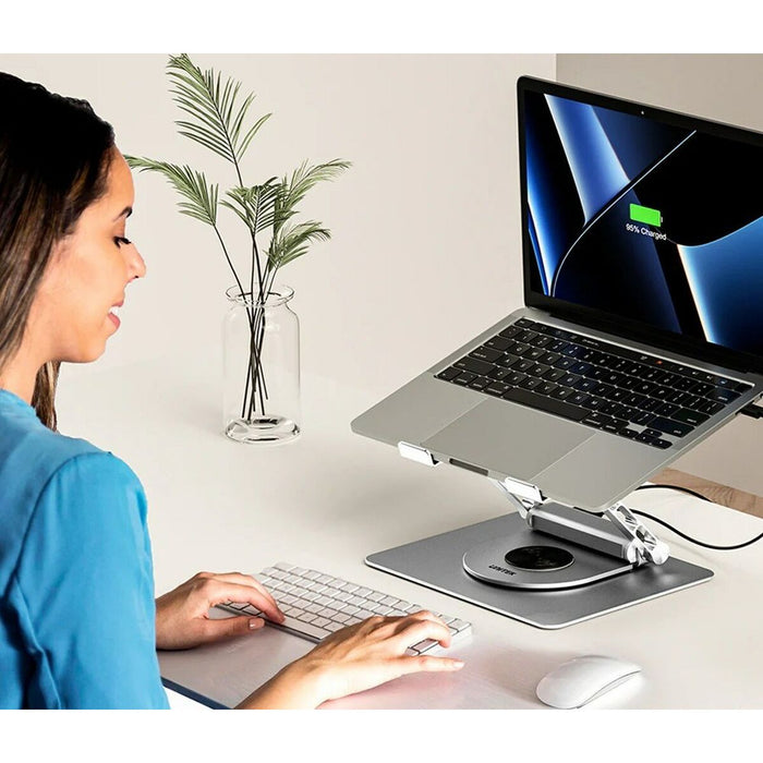 Folding and Adjustable Laptop Stand Unitek D1109B01 Aluminium - Монтиране на екрани<<<Електроника Периферни и резервни