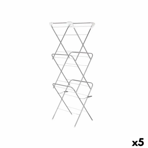 Folding clothes line Kipit White Silver polypropylene Iron 47 x 41 x 136 cm 49 x 6,5 x 47 cm Vertical (5 Units)