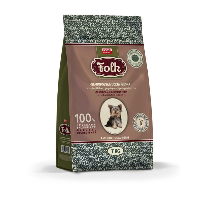 FOLK Small breeds Traditional polish meat feast with rabbit, lamb and quail - dry dog food - 7kg