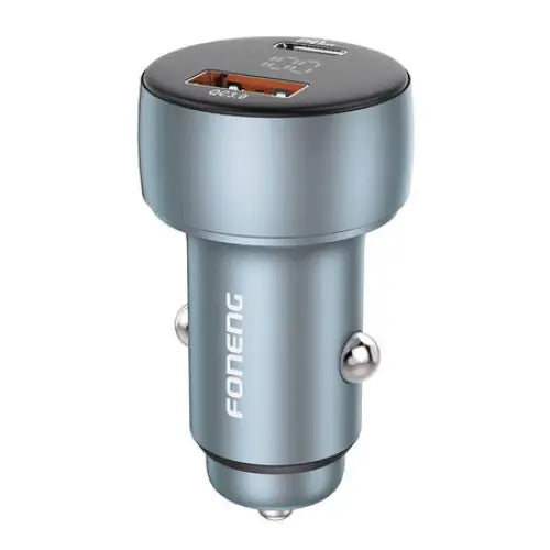 Foneng C18 1xUSB-A 1xUSB-C 2.4A 48W car charger (grey) + USB-C to USB-C cable - Car chargers<<<Chargers<<<GSM