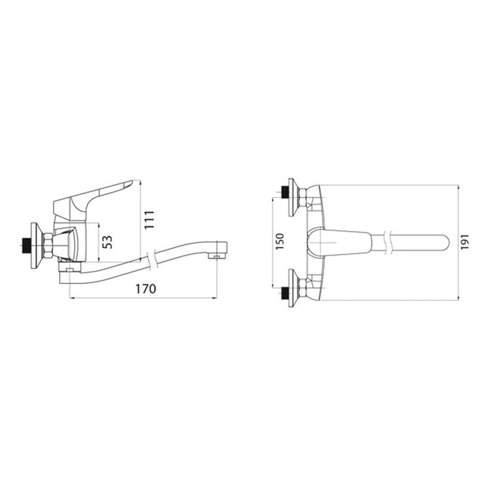 WALL-MOUNTED KITCHEN MIXER FORMA VITA CAPRI WALL-MOUNTED