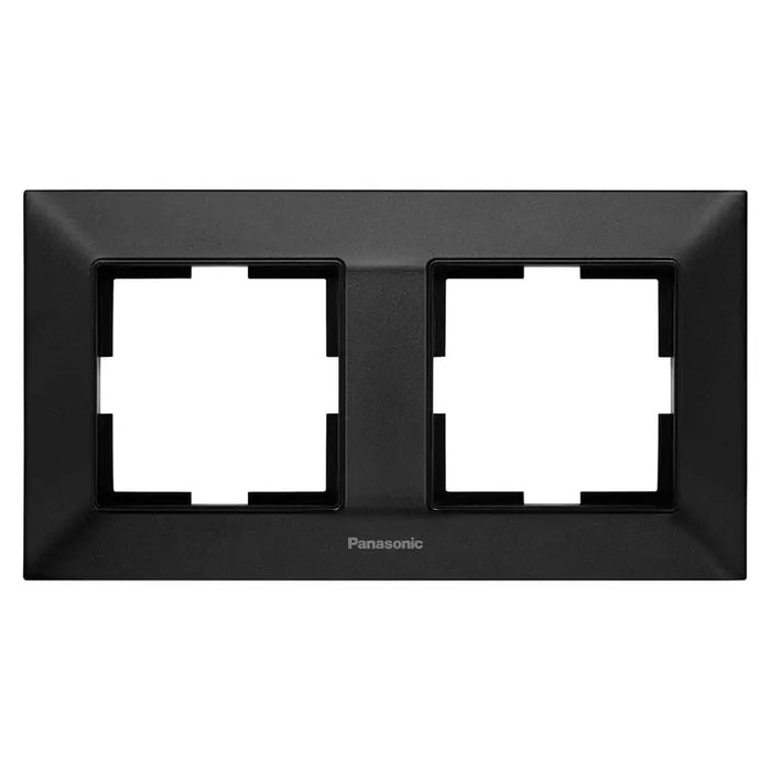 FRAME DOUBLE BLACK PANASONIC ARKEDIA SLIM - Ключове и контакти<<<Електроматериали<<<Praktiker&&&Ключове и