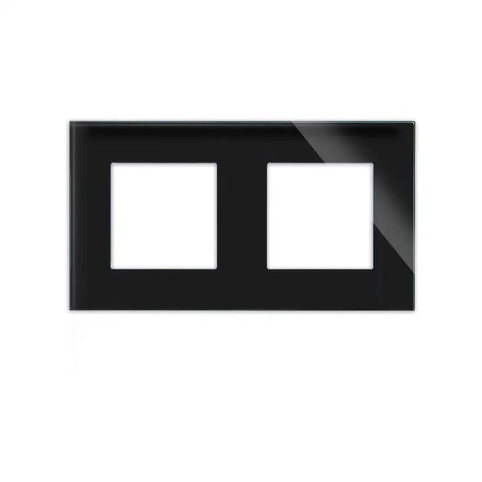 FRAME DOUBLE GLASS BLACK LUXON - Ключове и контакти<<<Електроматериали<<<Praktiker&&&Ключове и