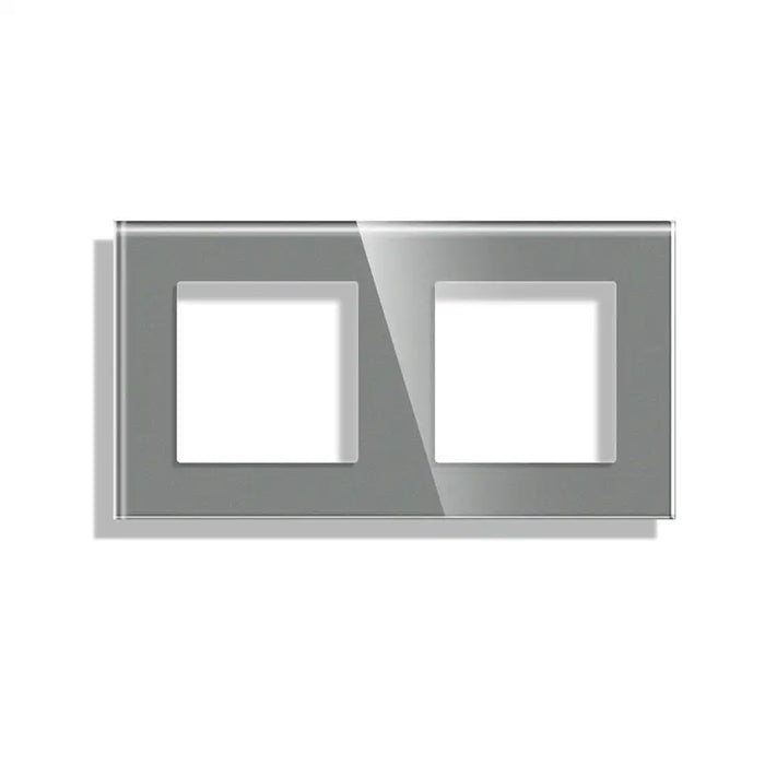 FRAME DOUBLE GLASS GRAY LUXON - Ключове и контакти<<<Електроматериали<<<Praktiker&&&Ключове и