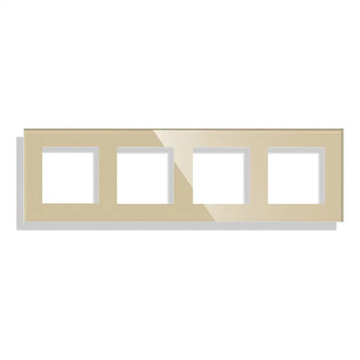 FRAME QUAD GLASS GOLD LUXON - Ключове и контакти<<<Електроматериали<<<Praktiker&&&Ключове и