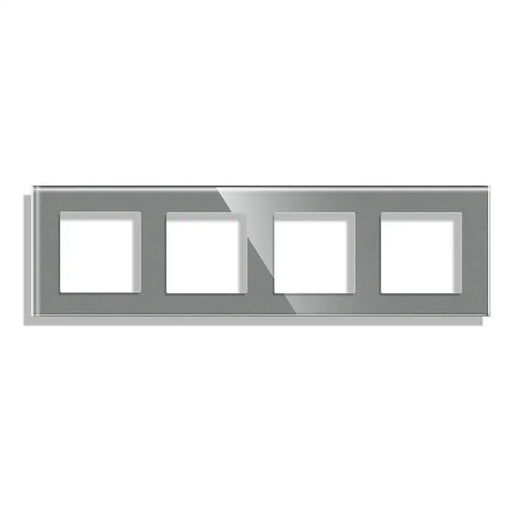 FRAME QUAD GLASS LUXON GRAY - Ключове и контакти<<<Електроматериали<<<Praktiker&&&Ключове и