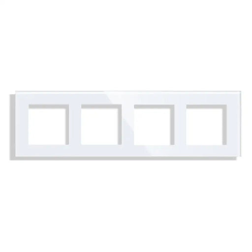 FRAME QUAD GLASS WHITE LUXON - Ключове и контакти<<<Електроматериали<<<Praktiker&&&Ключове и