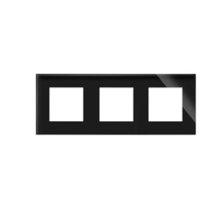 FRAME TRIPLE GLASS BLACK LUXON - Ключове и контакти<<<Електроматериали<<<Praktiker&&&Ключове и