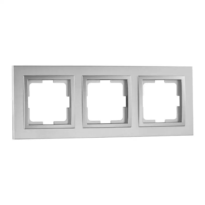 FRAME TRIPLE SILVER MONO DESPINA - Ключове и контакти<<<Електроматериали<<<Praktiker&&&Ключове и