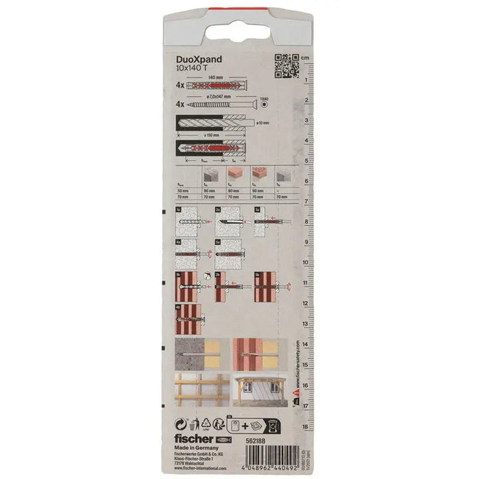 FRAMING DOWEL F10X140MM 4 FISCHER DUOXPAND - Комплекти дюбели<<<Дюбели<<<Инструменти и железария<<<Praktiker