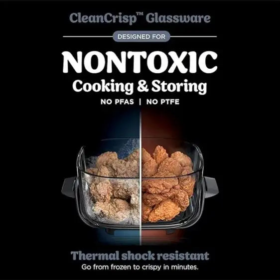 Fryer NINJA Crispi 4-in-1 Portable Glass Air Fryer FN101EUGY 3.8 l Gray - Здравословно хранене<<<Малки