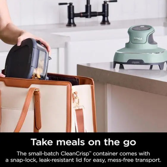 Fryer NINJA Crispi 4-in-1 Portable Glass Air Fryer FN101EUSG 3.8 l Sage Green - Здравословно хранене<<<Малки