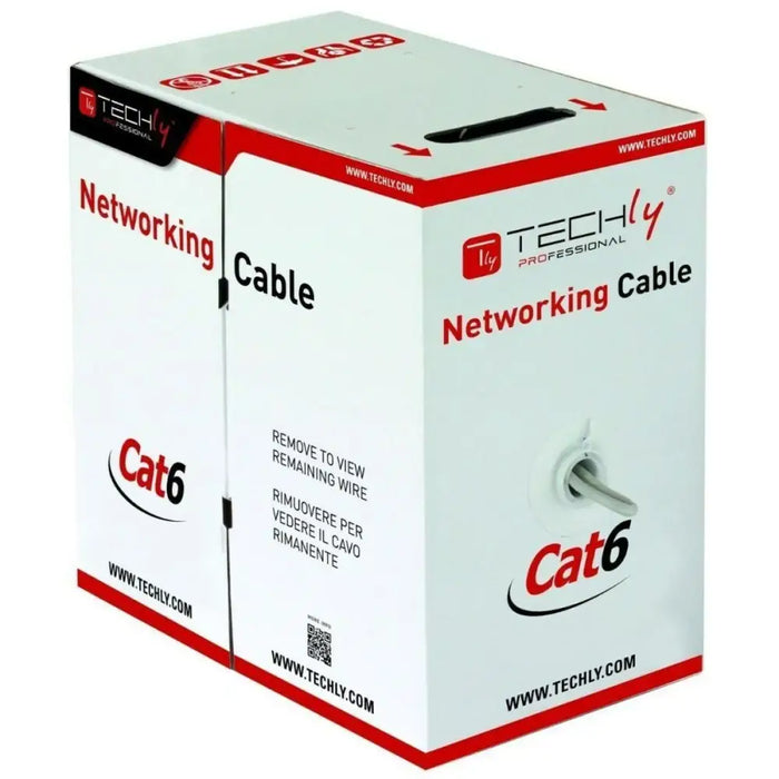 FTP Category 6 Rigid Network Cable Techly 022595 Grey 305 m - Мрежови кабели<<<Компютър Кабели и адаптери<<<Компютри|