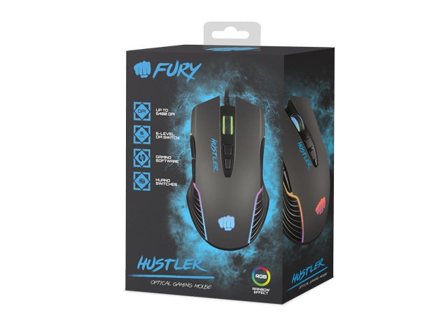 Fury Gaming Mouse Hustler 6400DPI Optical With Software RGB Backlight - Мишки<<<FURY компютърна