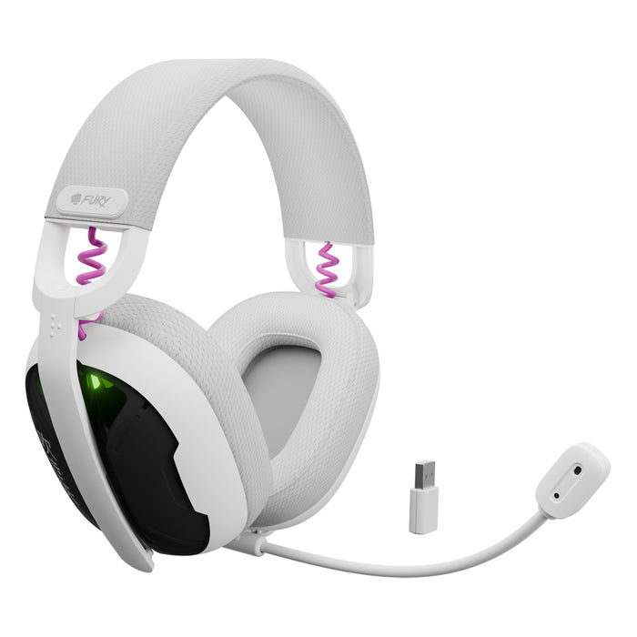 Fury Gaming Headset, Fukiya F6, Wireless With Microphone, White
