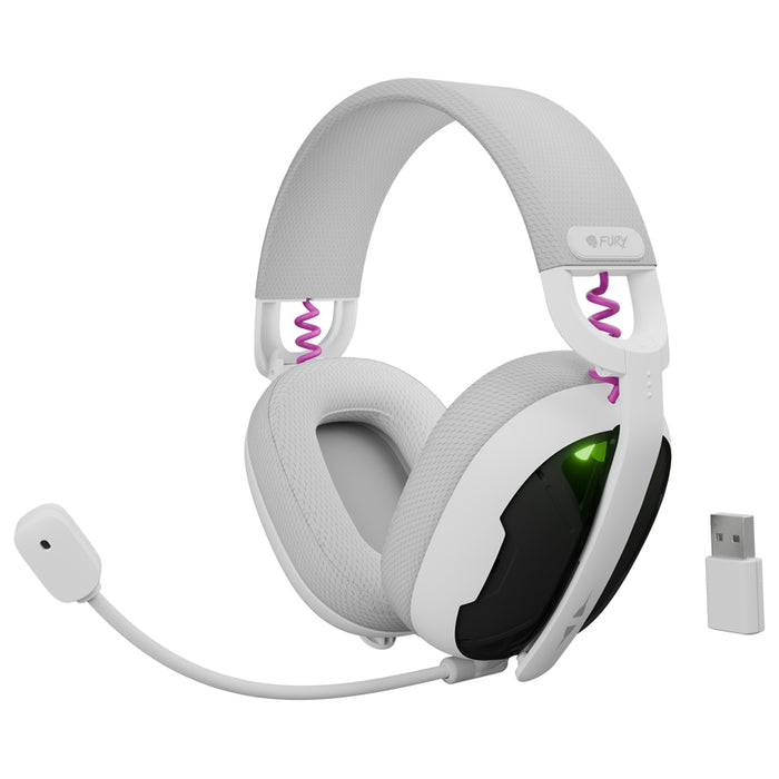 Fury Gaming Headset, Fukiya F6, Wireless With Microphone, White