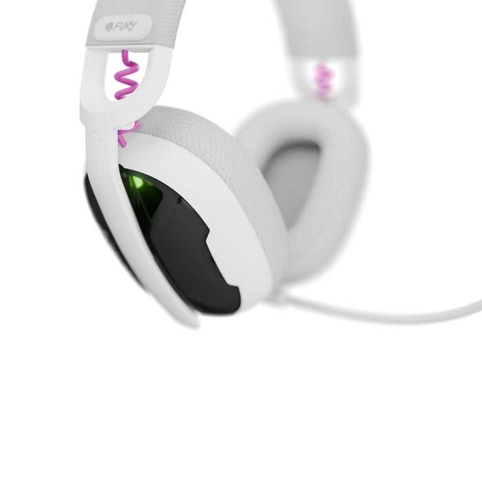 Fury Gaming Headset, Fukiya F6, Wireless With Microphone, White