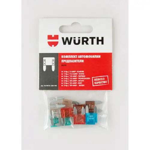 FUSES MINI SET 13PCS WURTH - Авто предпазители<<<Ел. принадлежности<<<Авто и вело<<<Praktiker