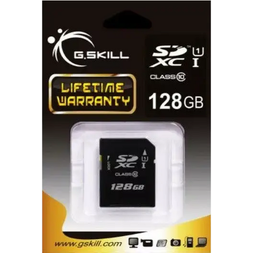 G.SKILL SDXC 128GB CLASS 10 UHS-I - SecureDigital flash memoriesPAM-SDG<<<Memory devicesPAM<<<ActionPL