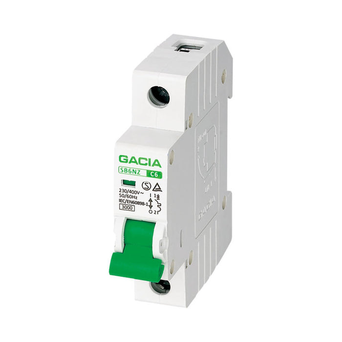 CIRCUIT BREAKER SINGLE POLE 6A 3KA GACIA SB6NZ MCB
