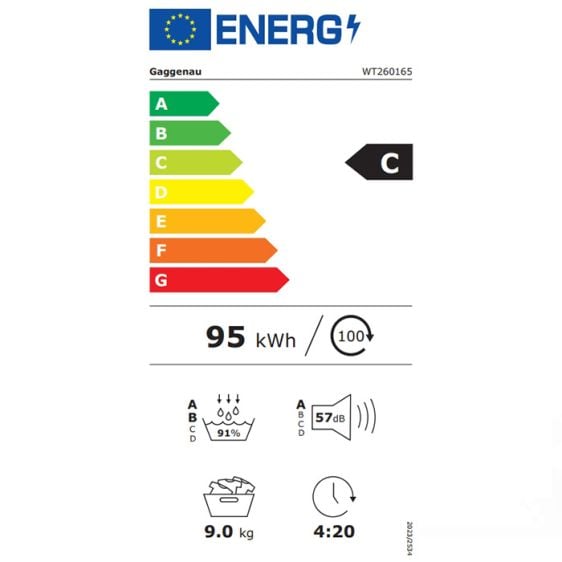 Dryer GAGGENAU WT260165, 9 kg, Heat pump, Self-cleaning condenser