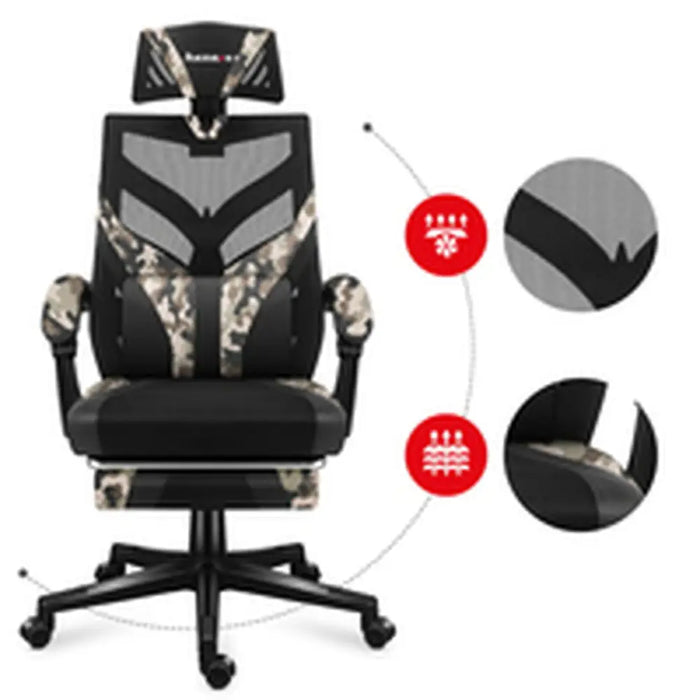 Gaming Chair Huzaro Combat 5.0 Black - Аксесоари за Игри<<<Компютър Игри<<<Компютри| Електроника<<<BigBuy&&&Gaming