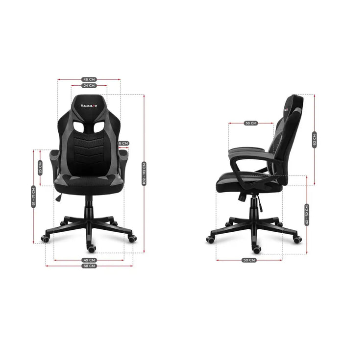Gaming Chair Huzaro FORCE 2.5 Black Grey - Аксесоари за Игри<<<Компютър Игри<<<Компютри| Електроника<<<BigBuy&&&Gaming