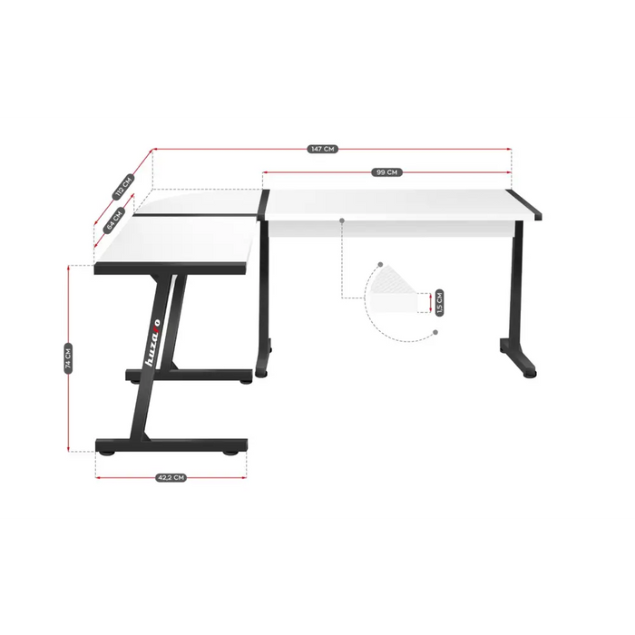 GAMING DESK HUZARO HERO 6.0 WHITE - Tables and desksGAM-STO<<<PC GamingGAM<<<ActionPL
