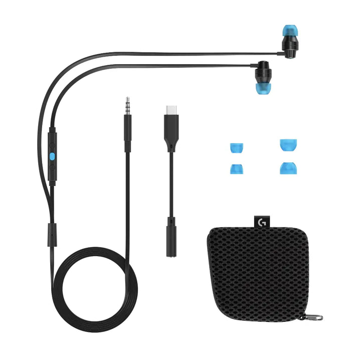 Gaming headphones with microphone Logitech G333 In-ear 3.5 mm + USB-C adapter plugs wired black - Gaming