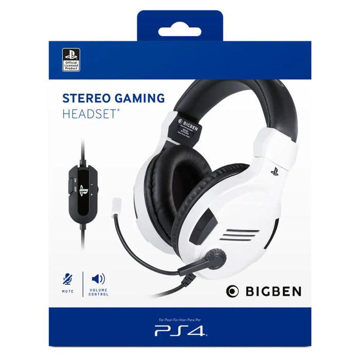 Gaming Headset with Microphone Big Ben Interactive PS4OFHEADSETV3WHITE White Black/White - Електроника Периферни и