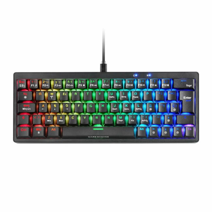 Gaming Keyboard Mars Gaming MKMINIPROBES Black Qwerty US - Компютър Игри<<<Компютри| Електроника<<<BigBuy&&&Gaming