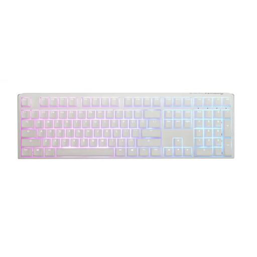 Gaming Mechanical Keyboard Ducky One 3 Pure White Full Size Hotswap Cherry MX Brown RGB PBT Keycaps - Геймърски