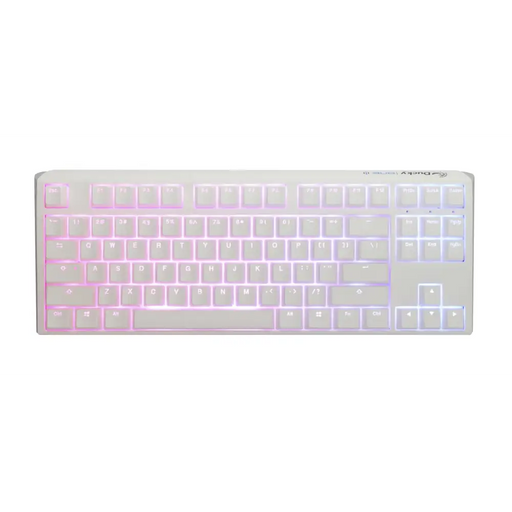 Gaming Mechanical Keyboard Ducky One 3 Pure White TKL Hotswap Cherry MX Blue RGB PBT Keycaps - Геймърски
