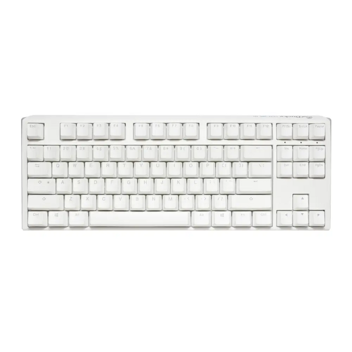 Gaming Mechanical Keyboard Ducky One 3 Pure White TKL Hotswap Cherry MX Blue RGB PBT Keycaps - Геймърски