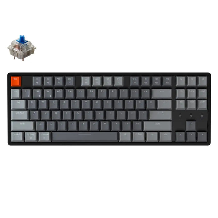 Gaming Mechanical Keyboard Keychron K8 Aluminum TKL Gateron Blue Switch RGB LED Gateron Blue Switch ABS - Геймърски