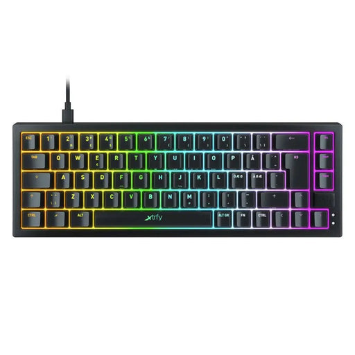 Gaming mechanical keyboard XTRFY K5 65% Hotswap RGB backlight UK Layout Kailh Red Black - Геймърски