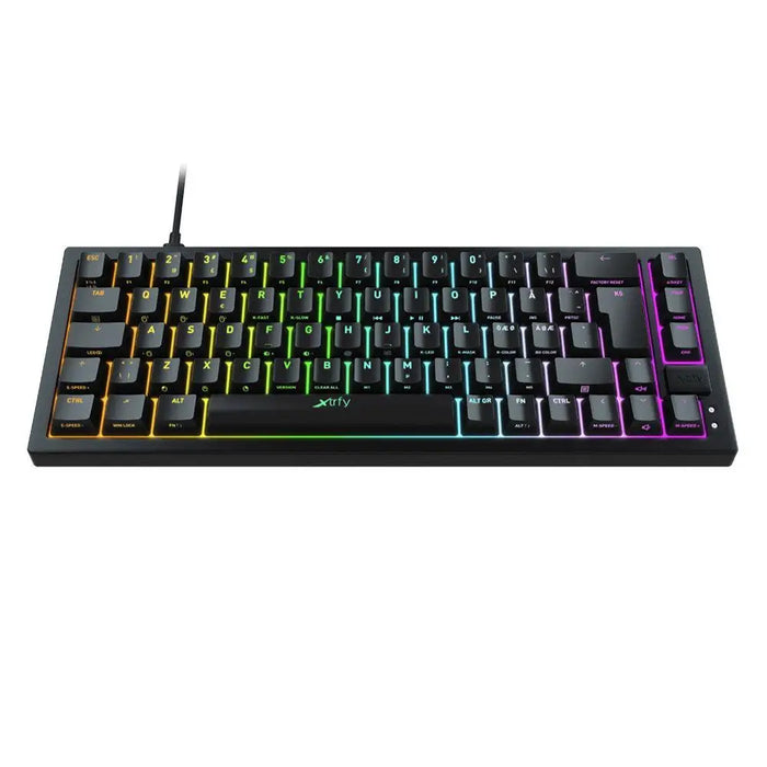Gaming mechanical keyboard XTRFY K5 65% Hotswap RGB backlight UK Layout Kailh Red Black - Геймърски