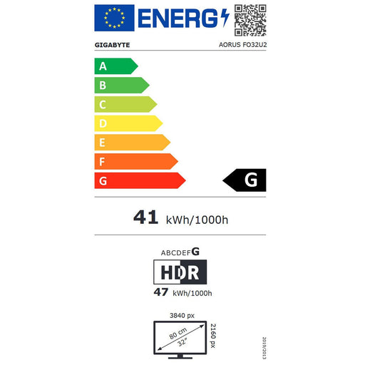 Gaming monitor GIGABYTE AORUS FO32U2 31.5’’ QD-OLED 4K UHD 240Hz 0.03ms Vesa ClearMR 13000 HDR 400 KVM - Монитори и