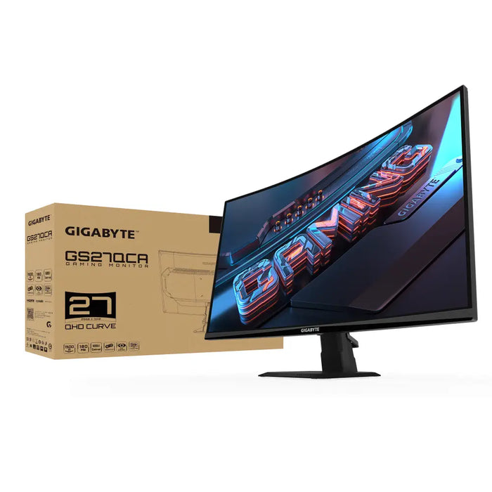 Gaming Monitor Gigabyte GS27QCA - 27’’ inch SS/VA 1500R QHD (2560x1440) 180Hz 1ms HDR Ready - Монитори и публични