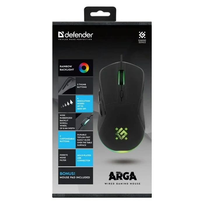 Gaming Mouse Defender GM-049 ARGA Black 3600 DPI - Гейминг Мишка и Подложка за Мишка<<<Компютър Игри<<<Компютри|